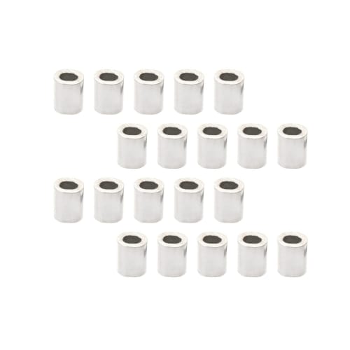 [Set of 100/1mm] Aluminum Wire Rope Sleeves, Aluminum Oval Sleeves, Aluminum Clamp Tubes, Aluminum Crimp Loops, Cable Crimping, Aluminum, for Crimping