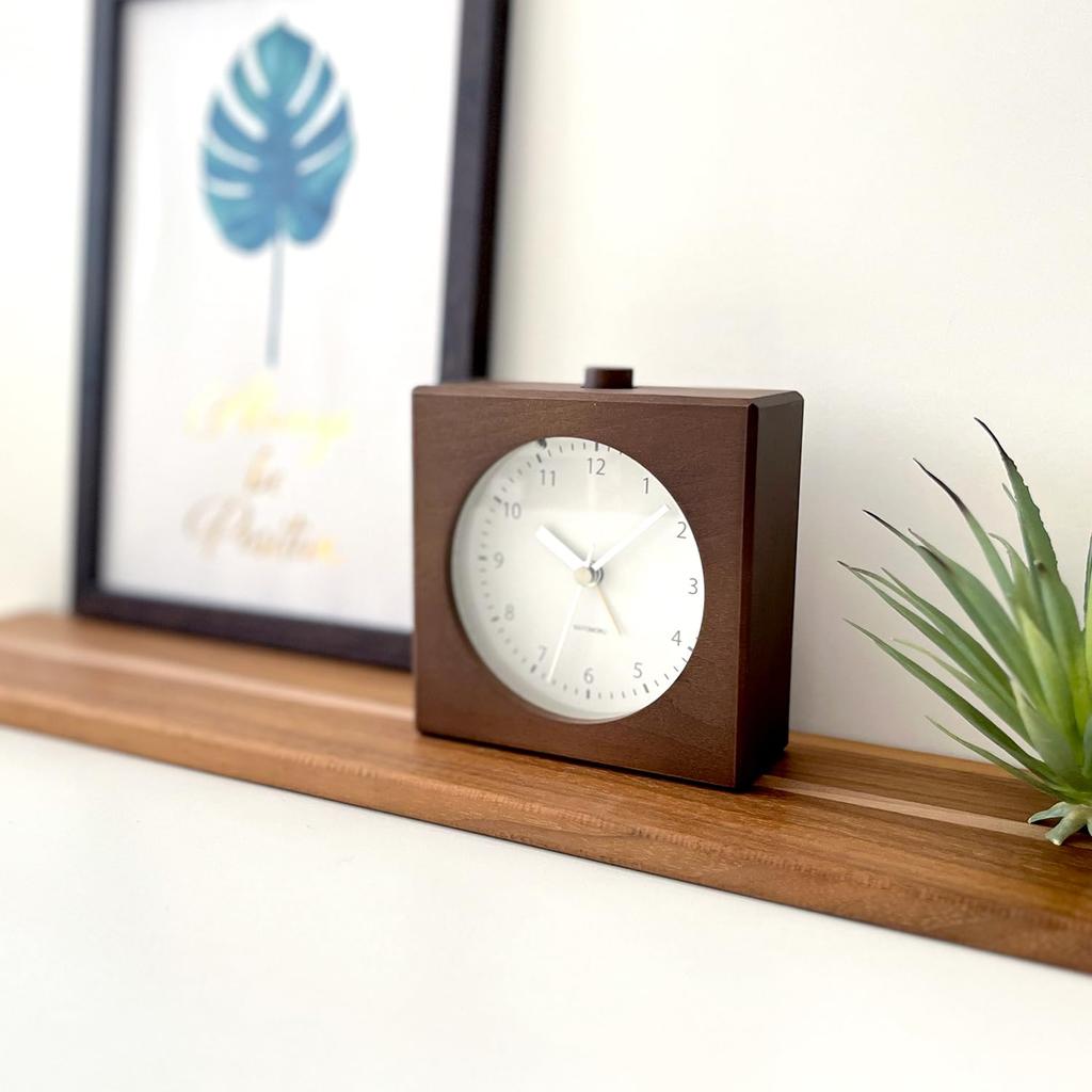 KATOMOKU Alarm Clock 5 Brown Alarm Clock Wooden km-78BR 11.2×11.8×4.6cm