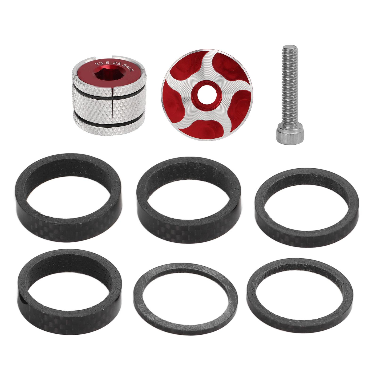CANSUCC Bicycle Headset Spacer Set with Stem Top Cap and Headset Expander Plug for 28.6mm Diameter Front Fork Stem