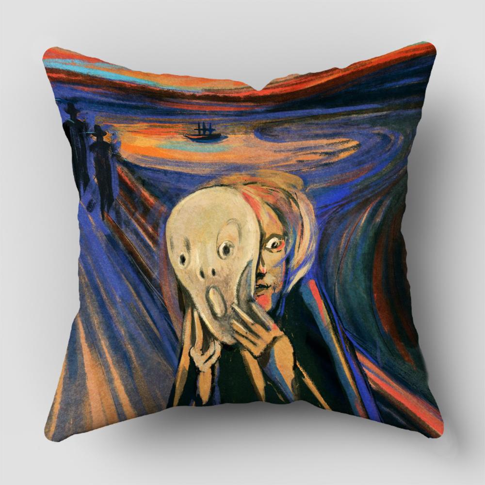 Van Gogh Oil Painting Print Collection Decorative Pattern Home Pillowcase Square Office Decor Cushion Cover pillow cases