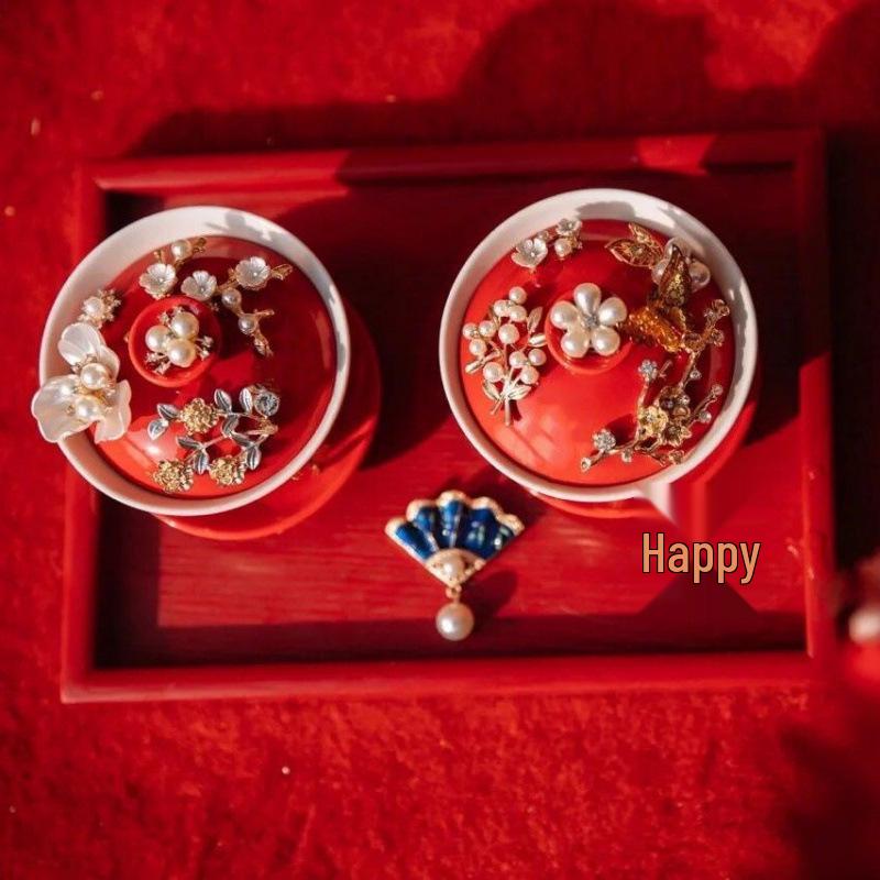 Wedding Ceramic Gaiwan Tea Cup Set