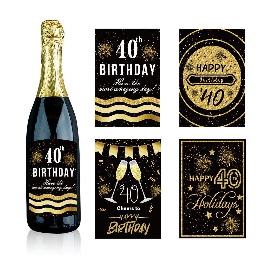 36Pcs 30th 40th 50th 60th Wine Bottle Stickers Party Supplies Wine Bottle Labels  Anniversary