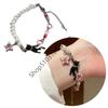 X6HE Unique Black Cats Star Pearls Bracelet Adjustable Length Y2K Inspired Pearls Charm Wrist Chain Jewelry For Teen Girls