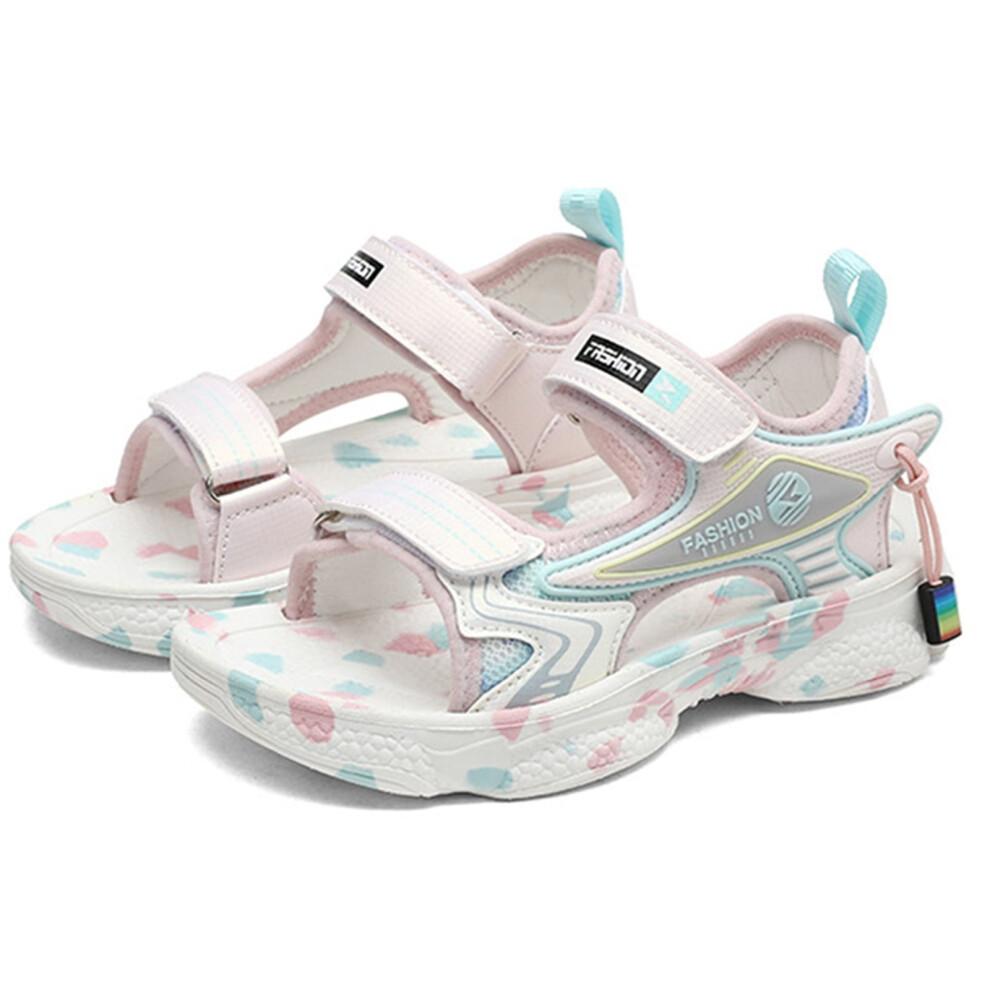 Boys Girls Hiking Sandals Open Toe Outdoor Sports Sandals Casual Beach Sandals Pink 4-4.5 Years