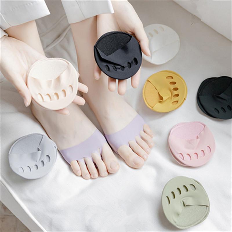 Women's Invisible Anti-Slip Half-Palm Five-Toe Socks with Sponge Pad for High Heels