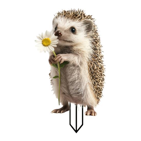 Cartoon Hedgehog Garden Stake Decoration, 2D Acrylic Animal Yard Sign, Outdoor Courtyard Lawn Pathway Animal Shape Ornament