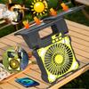 Solar Charging Portable Fan with Solar Panel Battery Operated Powered Outdoor Tent Fans For Hiking Fishing Picnic Emergency