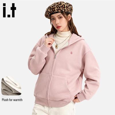 Fingercroxx Women's Fleece-Lined Loose Fit Zip-Up Hoodie