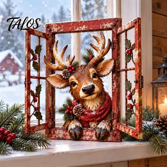 Decorative Accents Funny Pet Window Ornament for Christmas, Festive Table Office Holiday Decoration Decor Home Living Room Display