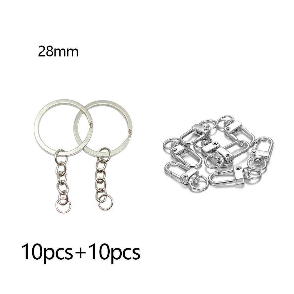 10Pcs Key Ring Key Chain Rhodium Antique Bronze Gold Color 60mm Long Round Split Keychain Keyrings Jewelry Making Bulk Wholesale