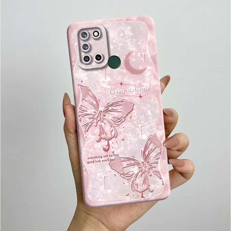 Phone Case For Realme 7I RMX2103 C17 Shockproof Case For Realme C17 Pretty Flowers Liquid Soft Silicone Back Cover Bumper Fundas