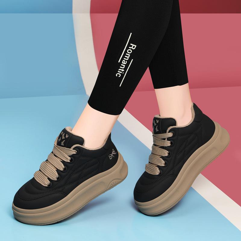 Platform shoes, women s new autumn and winter versatile flat casual sneakers, single shoes, versatile bread shoes 34