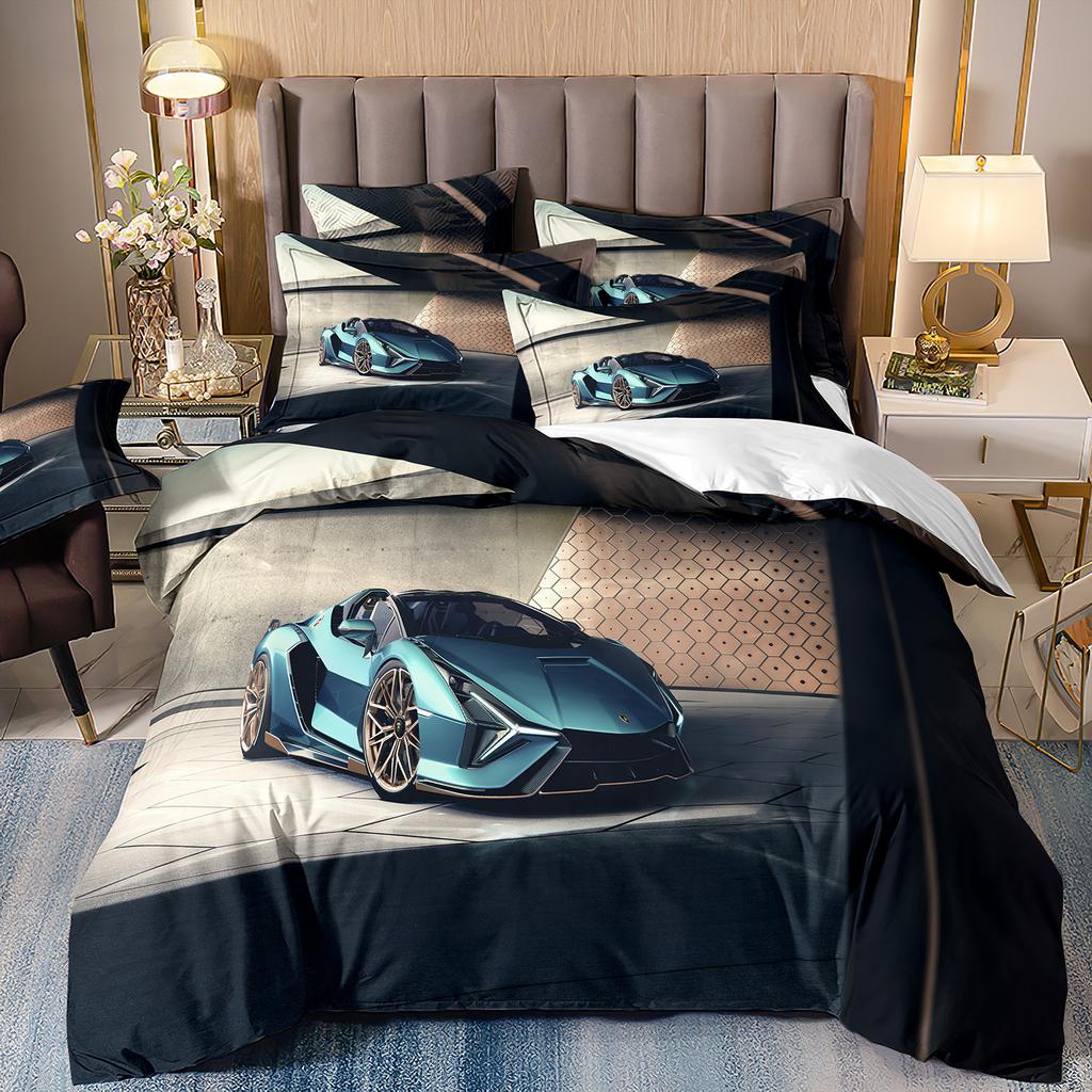 Sports Car Bedding 3D Digital Printing Two-Piece Quilt Set Three-Piece Home Textile