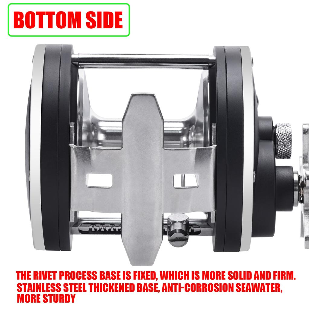 New Saltwater Fishing Reels 7+1bb Casting Sea Fishing Reel Gear Ratio 4.4:1 Spinning Reel 20-30KG Grag Trolling Reel Round Baitcasting Reel Lure Reel