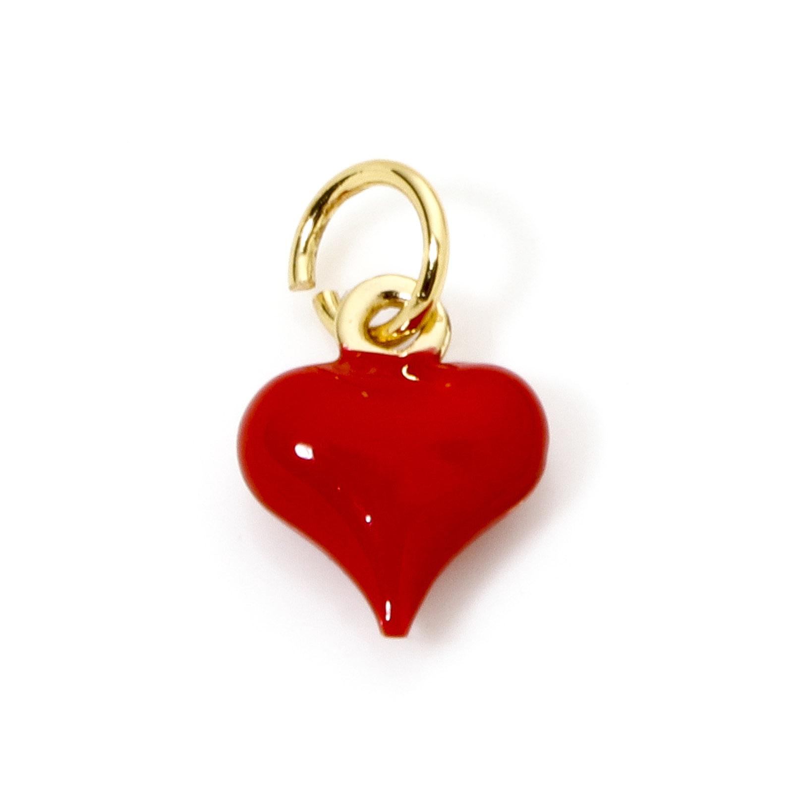 

1/2 Piece Brass Valentine s Day Charms 18K Real Gold Plated Red Heart Enamel Pendants For DIY Necklace Earrings Bracelets Making