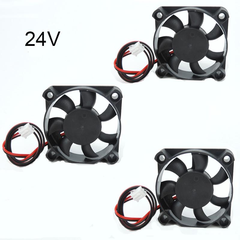 DC 5010 5V/12V/24V Computer CPU Cooler Mini Cooling Fan 50MM Small Exhaust Fan for 3D Printer 2 pin 50x50x10mm W1 5010 24V 3pcs