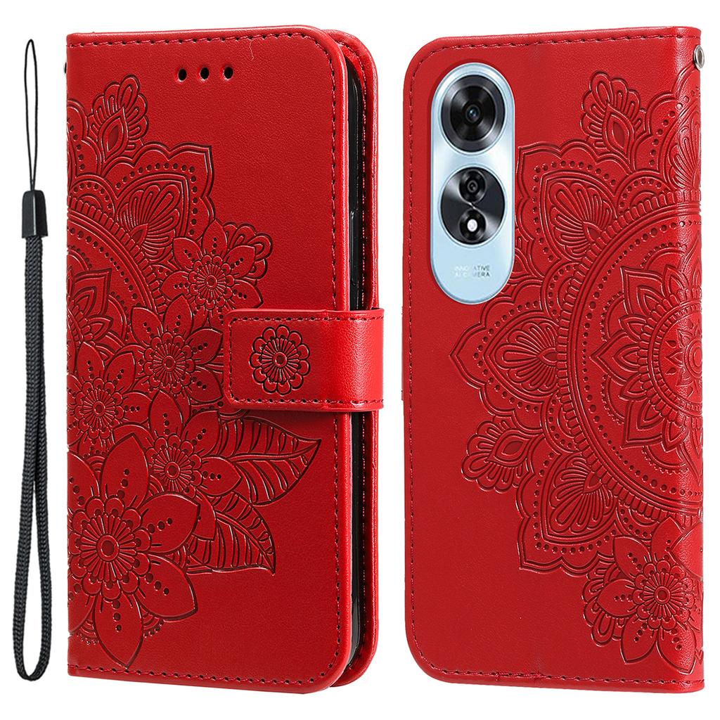 For Oppo A60 4G Case Floral Pattern PU Leather Wallet Stand Phone Cover