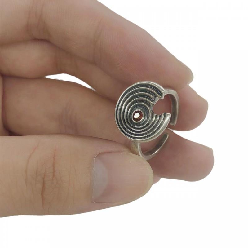 Adjustable Spiral Texture Ring Men Women Hip Hop Vintage Open Finger Plated