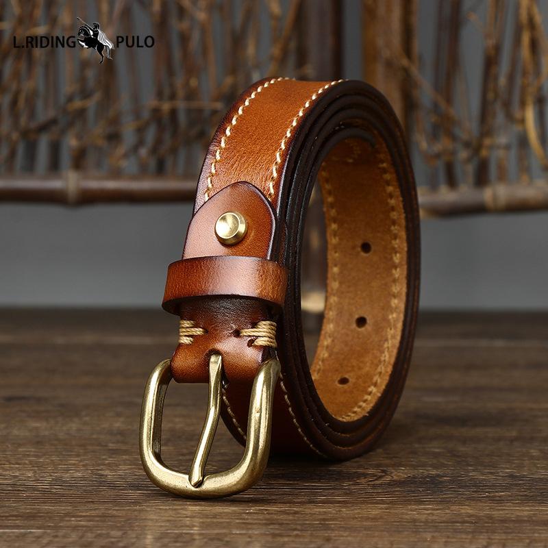 Retro Trend All-match Stitching Decorative Belt for Women Pure Cowhide Hot Jeans Belt