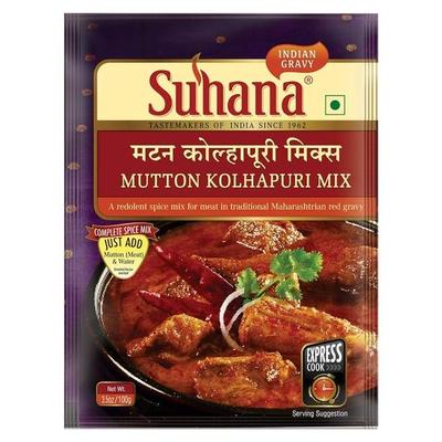 Suhana Mutton Kolhapuri 80g Busta | Mix di Spezie | Facile da Cucinare | Confezione da 3
