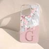A Z Pink Letter Peach Flower Shockproof Phone Case For Samsung Galaxy A15 A25 A35 A55 A13 A14 A53 A52 A34 A24 Couple TPU Cover