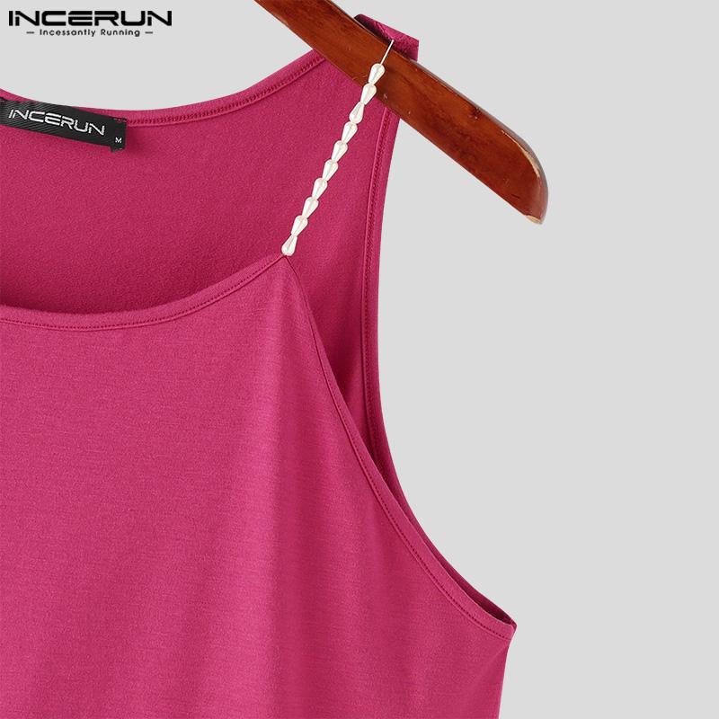 INCERUN Καλοκαιρινό ανδρικό αμάνικο λουράκι φανελάκι πάρτι κλαμπ