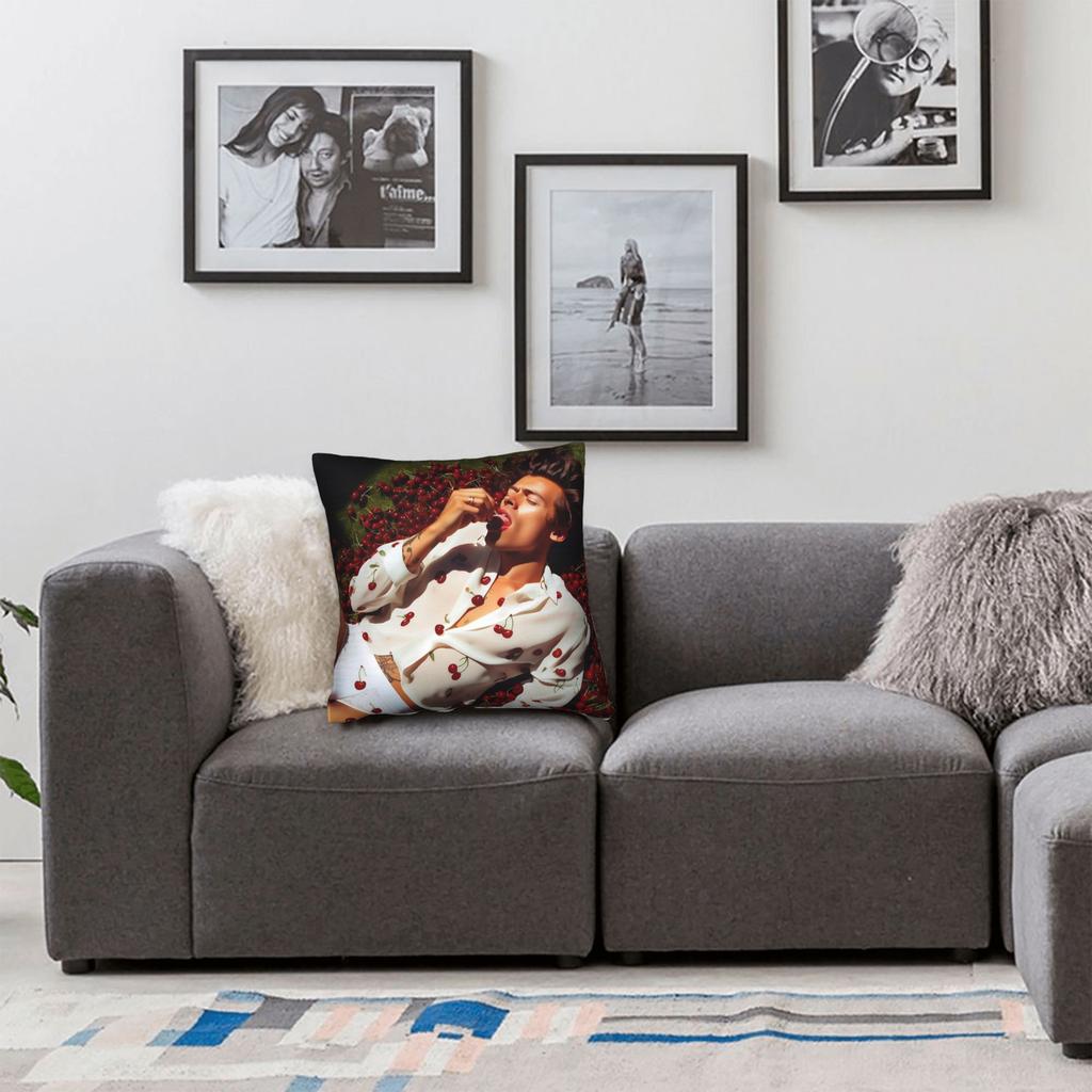 Kiss All The Time Album Square Pillow Cases Harrys Music Styles Cushion Covers Awesome Zipper Decor Pillowcase For Home 40X40Cm