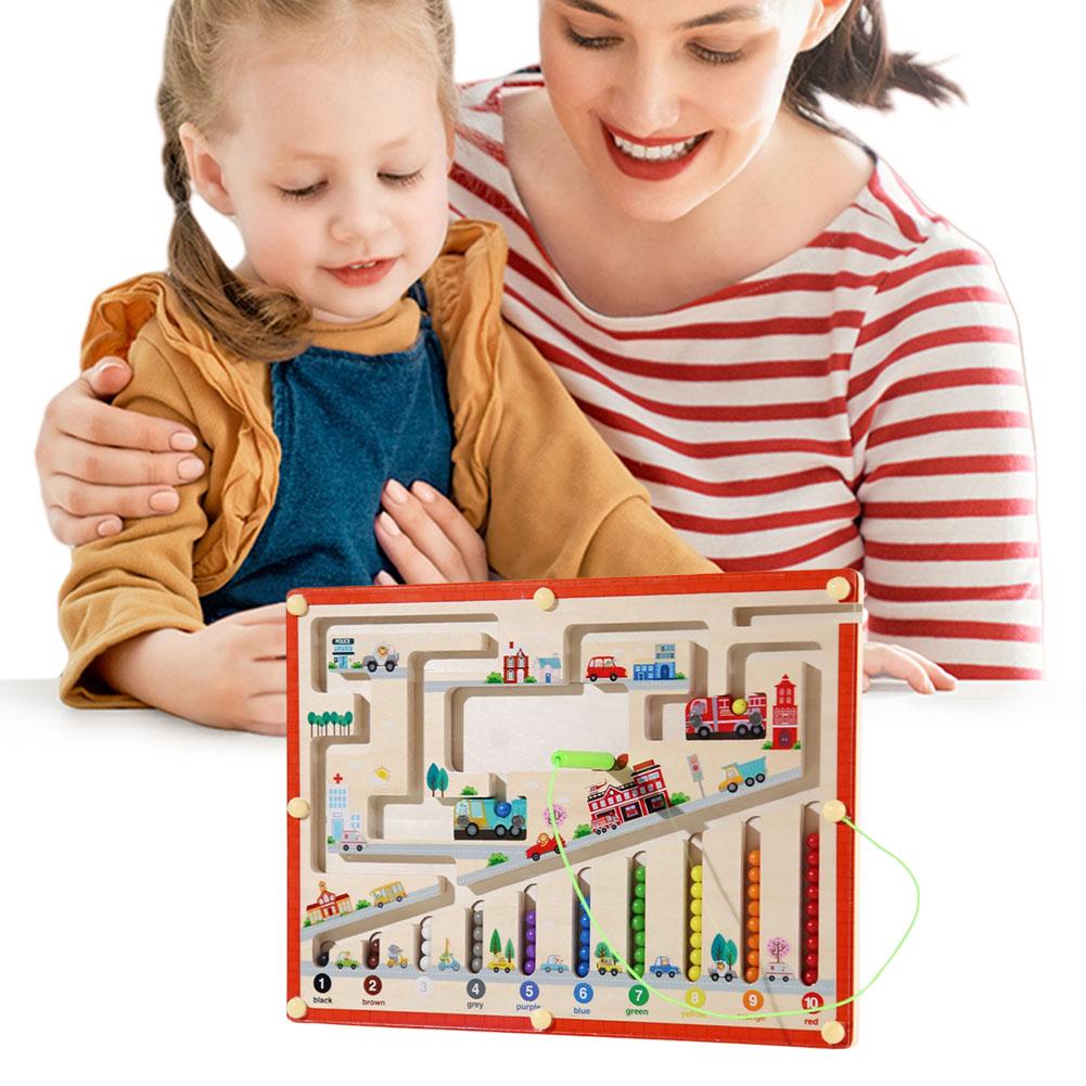 Magnetic Color Number Maze Educational Magnetic Color Sorting Counting Board Toys Color Counting Number Classification Toys
