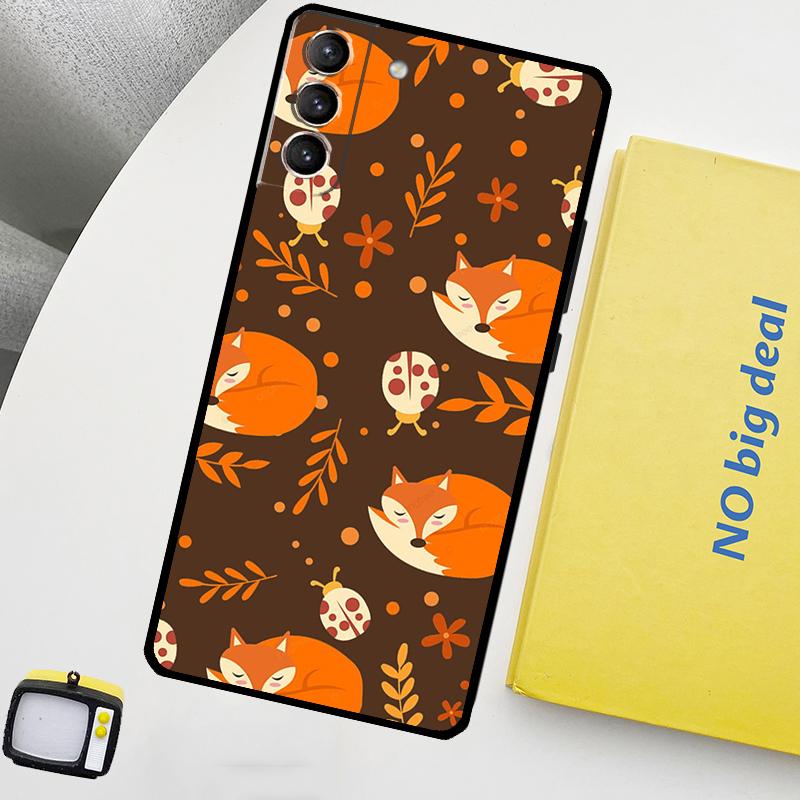 Autumn Leaves Fall Fox Phone Case For Samsung Galaxy S25 Ultra S20 S21 S22 S23 Plus S9 S10 S25 FE S24 Ultra Cover