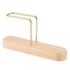 1pc Wooden & Metal Coffee Filter Paper Holder Stand Oval BurlyWood 140x34x70mm