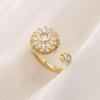 Anello da Donna Rotante Regolabile con Zircone Girasole: Moda Elegante di Lusso Leggero