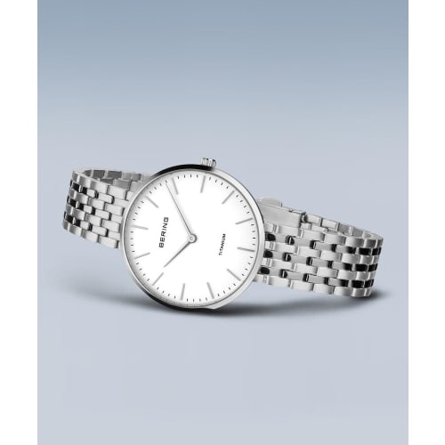 [Officially Imported] BERING Unisex Watch with Shatter-Resistant and Scratch-Resistant Sapphire Crystal, Long-Term Warranty, Silver Link Strap (19334-