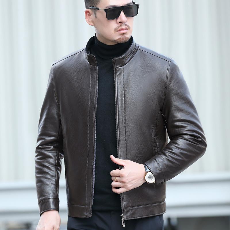 Herbst und Winter Neue Schaffell Echtes Leder Mantel männer Pelz Einteilige Verdickte Leder Jacke Mittelalter Vielseitig Casual Mantel männer Tragen
