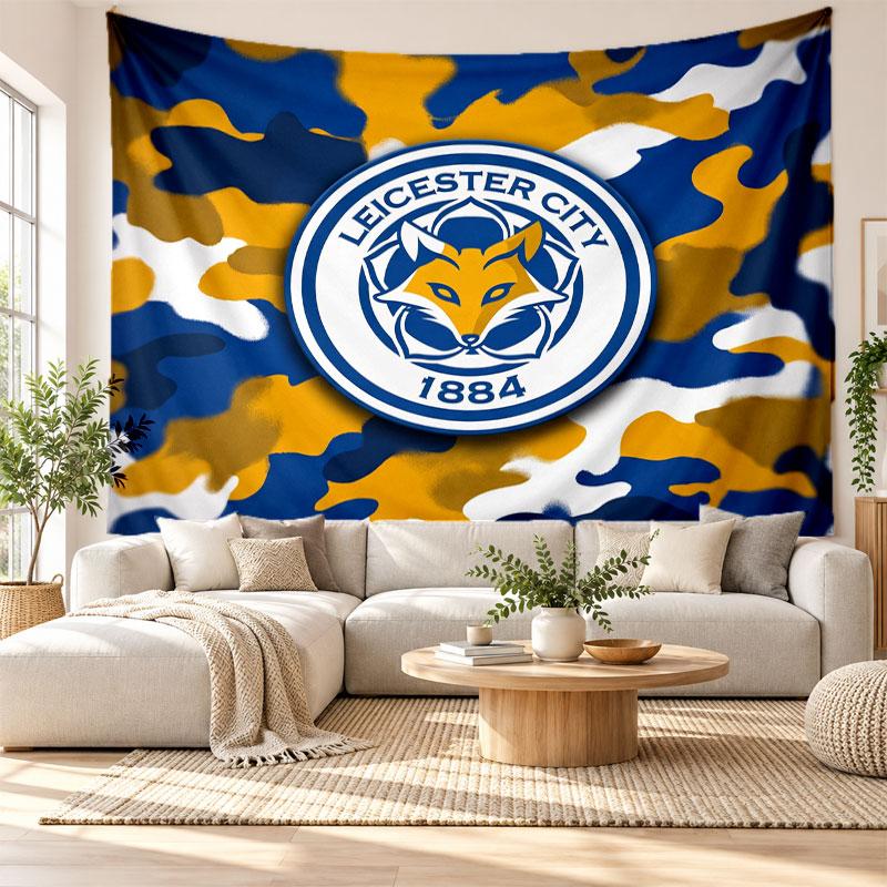 Leicester City Football Wall Tapestry, Soft Fabric Wall Hanging, Decorative Backdrop For Bedroom Home Wall Art