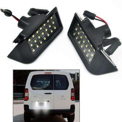 Weiße LED-Kennzeichenbeleuchtung hinten für Peugeot Expert Partner Traveller Rifter Ranch Citroen Berlingo Dispatch Jumpy Spacetourer
