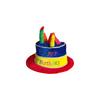 Funny Birthday Cake Hat Contrast Color Fabric Birthday Hat Happy Birthday with Glasses Performance Party Hat