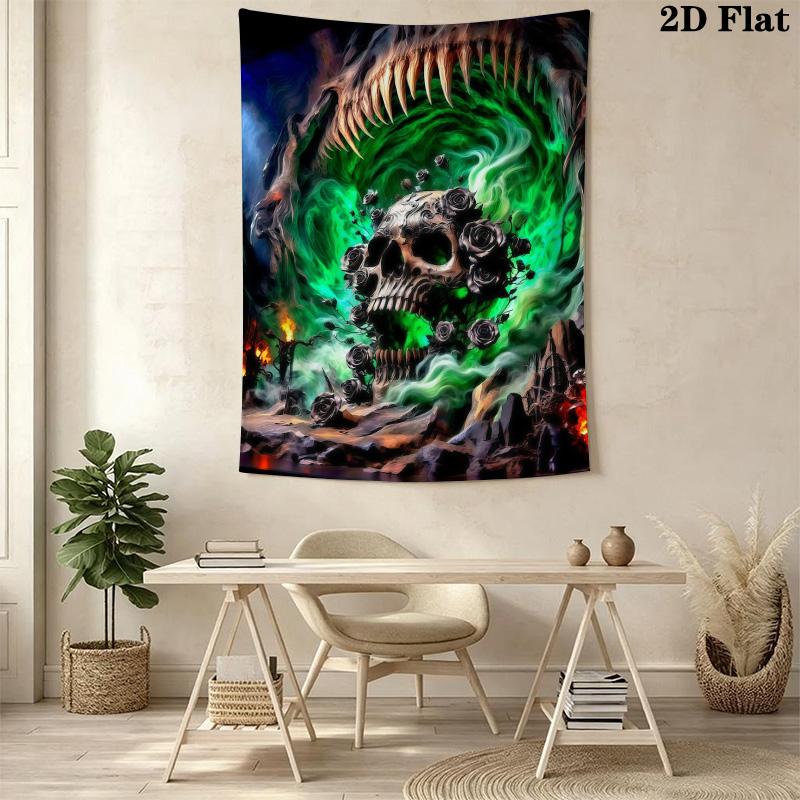 Dark Fantasy Skull Tapestry Tapestry Background Cloth Wallmounted Homestay Soft Decoration Tapestry Work Of Art Background Cloth