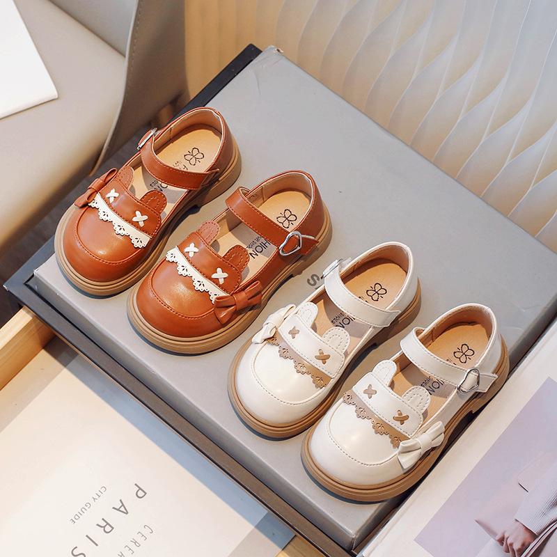Children Shoes Cute Cartoon Rabbit Leather Shoes Versatile Girls Party Dresses Shoes Fashion Toddler Girl Loafers Shoe Zapatos