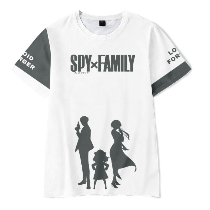 Women's Summer 3D T-shirt Short Sleeved Spy House SPY × FAMIL Casual Minimalist T-shirt
