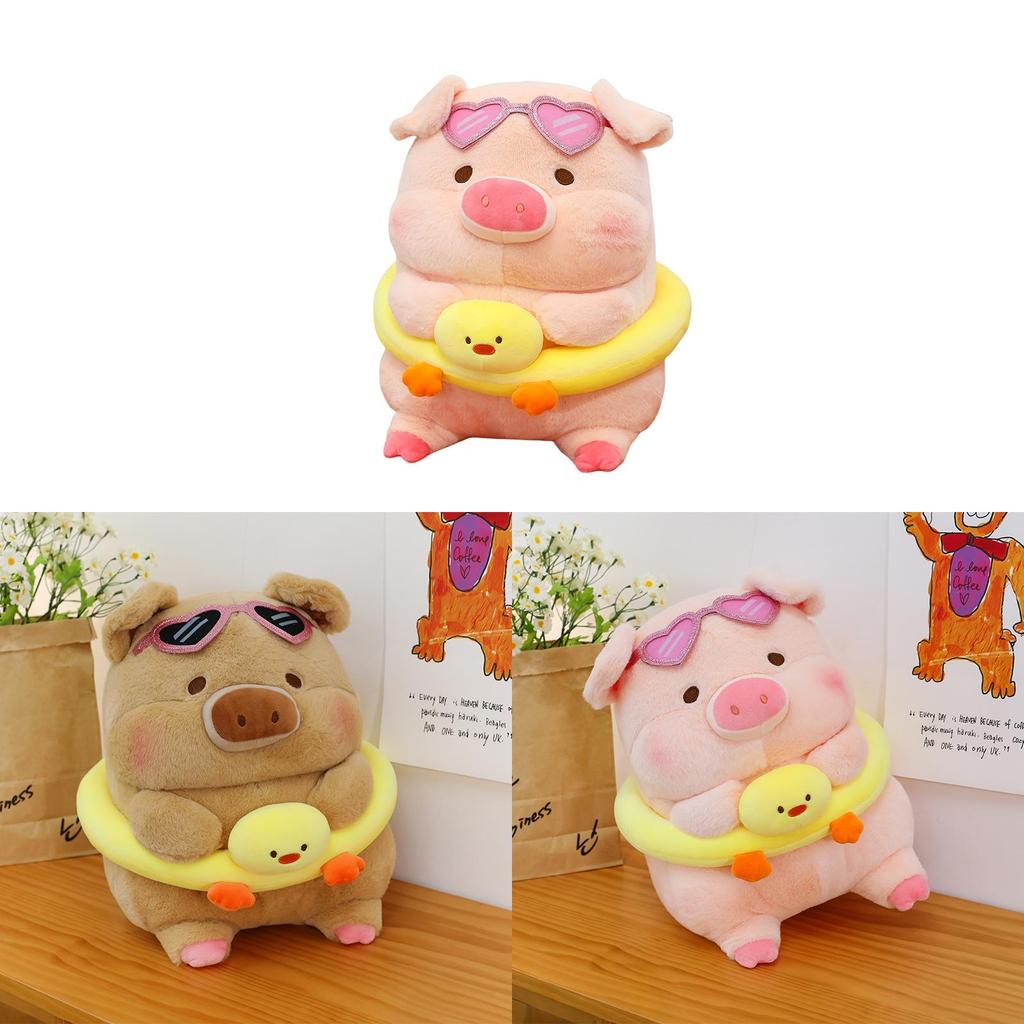 Cartoon Plush Toy Pig With Swimming Ring Cute Animal Soft Doll Gift For Kids