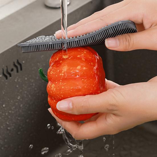 Dobbeltsidig oppvaskskrubber rengjøringsbørste Myk Fleksibel Gjenbrukbar Ikke-ripe Flerbruks oljeflekkfjerner Kjøkkenrengjøringsverktøy