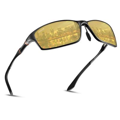 [SOXICK] Night Driving Polarized Sunglasses for Men, Yellow Lens, UV400, Clear Lens, Night Driving Sunglasses