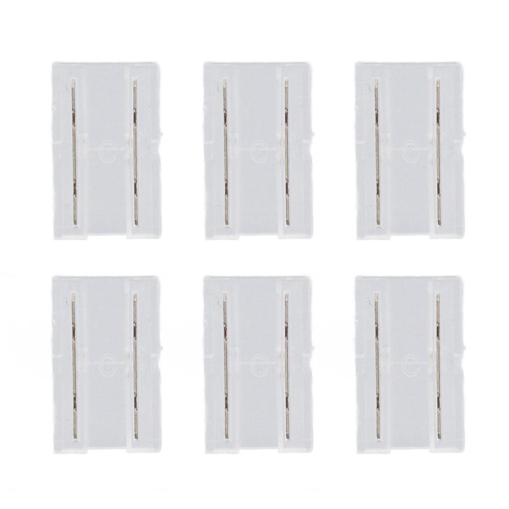20 Pcs FCOB COB LED Strip Connector 8mm 0.31in Transparent Solderless COB LED Strip To 2 Pin Wire Connector