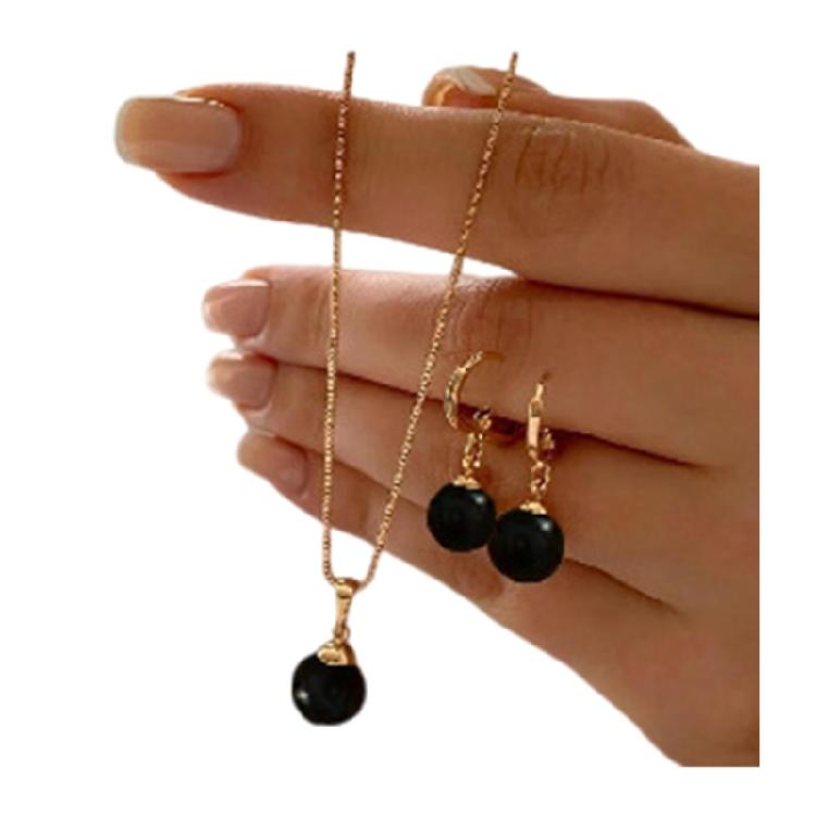 Dainty Pearls Pendant Necklace And Matching Earrings Set Handmade Accessories Gift For Bridal Party Or Anniversary