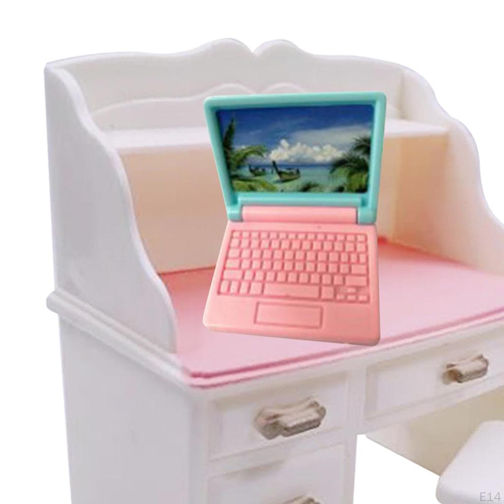 1/12 Dollhouse Desk Chair Set Table Simulation Notebook Decoration Accessories for Living