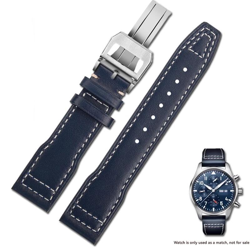 

Для IWC Pilots Little Prince Mark 18 Series Бронзовий Ремінець для винищувача Spitfire 20 мм 21 мм Браслет з коров ячої шкіри Чоловічий Ремінець з телячої шкіри 21mm