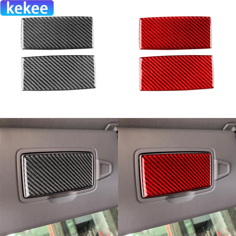 For Mercedes Benz GLE W167 Accessories -2024 Make-up Mirror Panel Trim Real Carbon Fiber Cover Stickers Car Interior