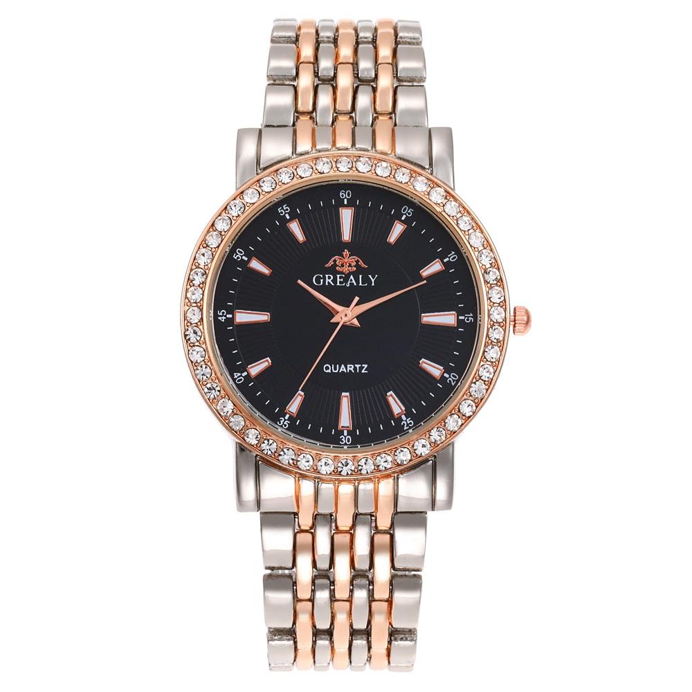 New Casual Watches Women Luxury Fashion Lovers Watch Rhinestone Stainless steel Quartz Watch Men Women Gift Business Wristwatch