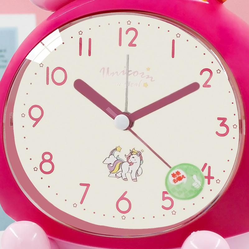 Children's Cartoon Alarm Clock, Creative Digital Rainbow Unicorn Clock, Student Gift, Dual Music and Snooze Night Light