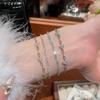 18K Gold Plated Zircon Flower Double Layer Bracelet - Vintage, Luxurious, and Versatile Women's Jewelry